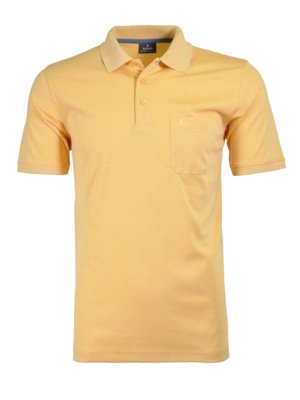 Glattes-Poloshirt-mit-Brusttasche-und-Logo-Stickerei