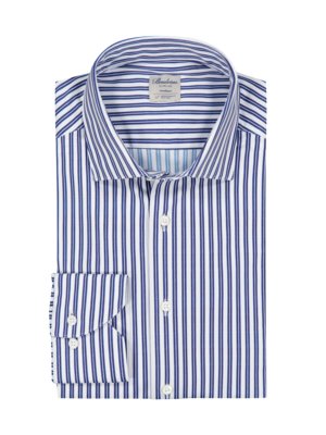 Glattes-Hemd-mit-Streifen-in-Jersey-Qualität,-Slimline