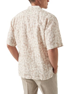 Resort-Hemd aus Leinen mit floralem Print