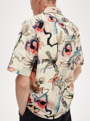 Kurzarmhemd mit floralem Print und Lyocell 