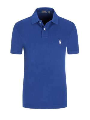 Poloshirt mit Logo-Stickerei in Piqué-Qualität, Slim Fit