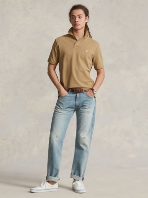 Piqué-Poloshirt aus Baumwolle mit Logo-Stickerei, Slim Fit