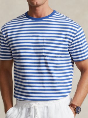 Ringel-T-Shirt-aus-Baumwolle,-Classic-Fit-
