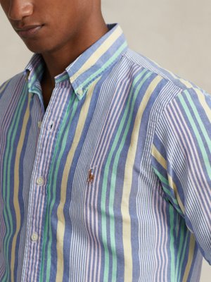 Sporthemd-mit-farbigen-Streifen,-Custom-Fit