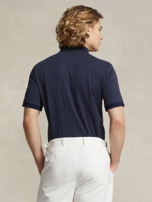Poloshirt-mit-Punkten-aus-softem-Jersey,-Custom-Slim-Fit-