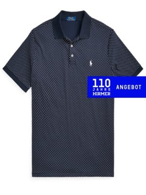 Poloshirt mit Punkten aus softem Jersey, Custom Slim Fit 