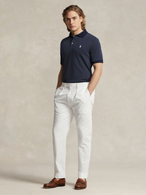 Poloshirt-mit-Punkten-aus-softem-Jersey,-Custom-Slim-Fit-