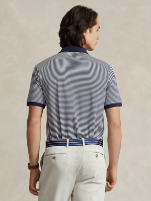 Ringel-Poloshirt-aus-softem-Jersey,-Custom-Slim-Fit-