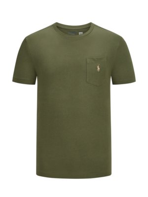 T-Shirt mit Brusttasche und Poloreiter-Stickerei, Classic Fit