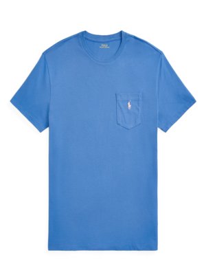 T-Shirt-mit-Brusttasche-und-Poloreiter-Stickerei,-Classic-Fit