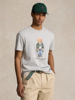 T-Shirt mit Bärenmotiv, Classic Fit 