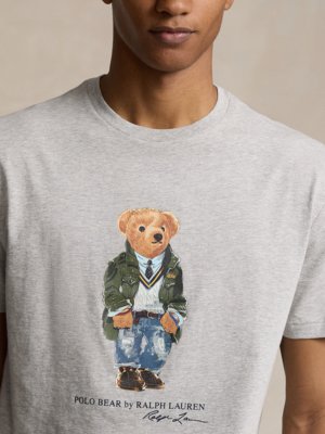 T-Shirt-mit-Bärenmotiv,-Classic-Fit-