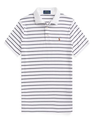 Poloshirt-in-Jersey-Qualität-mit-Streifenmuster,-Custom-Slim-Fit