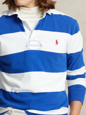 Zweifarbiges-Rugbyshirt-mit-Blockstreifen,-Classic-Fit