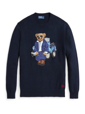 Pullover aus Baumwolle mit Polo Bear-Stickerei