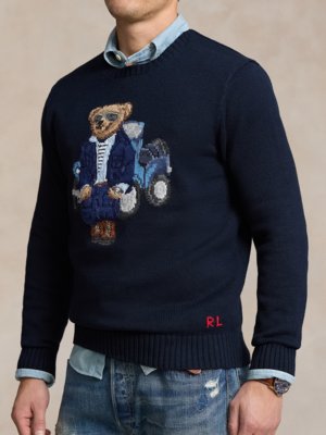 Pullover-aus-Baumwolle-mit-Polo-Bear-Stickerei