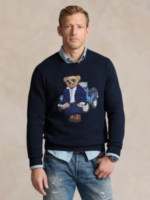 Pullover-aus-Baumwolle-mit-Polo-Bear-Stickerei
