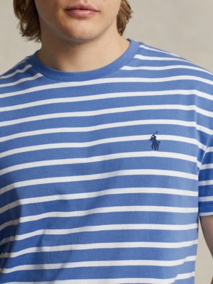 T-Shirt mit Ringelstreifen und Poloreiter-Stickerei