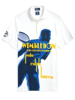 Piqué-Poloshirt mit großem Wimbledon-Motiv