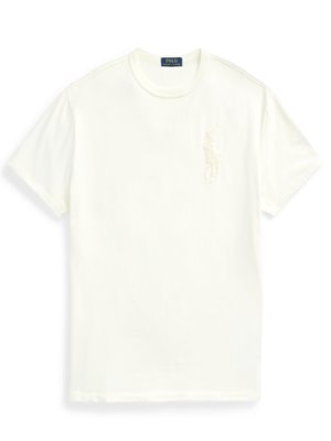 T-Shirt-mit-Acid-Waschung-und-Logo-Stickerei,-Hirmer-110-Jahre-Kollektion
