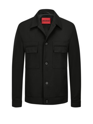 Gefüttertes Overshirt mit fester Canvas-Struktur, Modern Fit