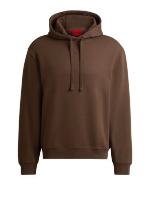 Unifarbener-Hoodie-mit-gummiertem-Logo