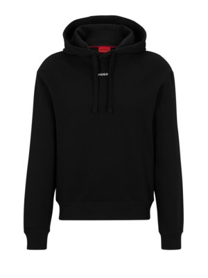 Unifarbener Hoodie mit gummiertem Logo