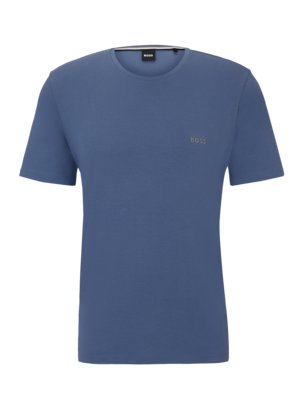 Softes Homewear-T-Shirt mit kleiner Logo-Stickerei