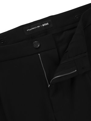 Chino mit Stretchanteil und Bundfalte aus PORSCHE Edition, Regular Tapered Fit