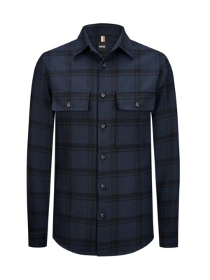 Heavy Overshirt mit tonalem Glencheck-Muster, Relaxed Fit