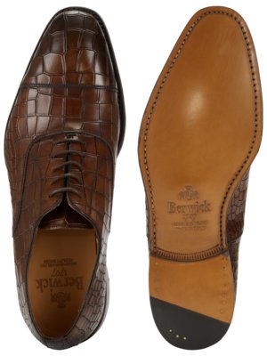 Handgefertigte Oxford Schuhe in Krokoleder-Optik