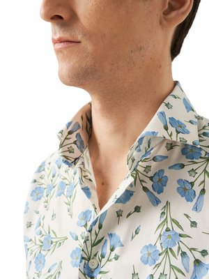 Signature-Twill-Hemd mit floralem Print, Slim Fit