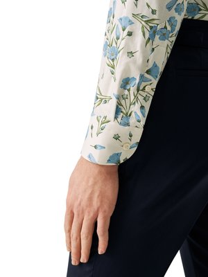 Signature-Twill-Hemd mit floralem Print, Slim Fit