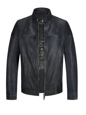 Lederjacke im Biker-Stil