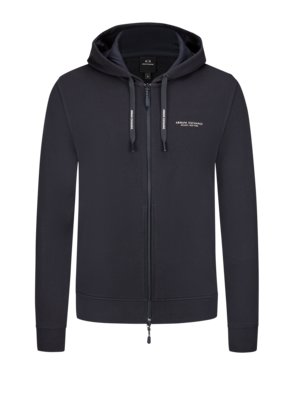 Sweatjacke mit Kapuze mit gummiertem Logo-Schriftzug