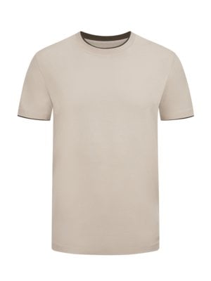 T-Shirt mit doppeltem O-Neck und Kontrast-Details