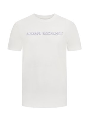 T-Shirt mit Logo-Schriftzug aus Samt