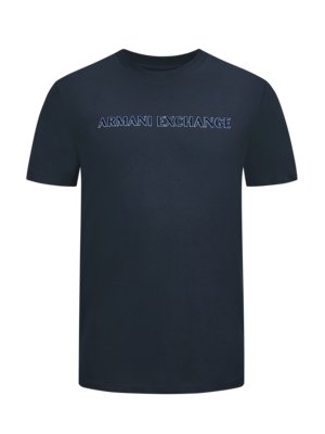 T-Shirt mit Logo-Schriftzug aus Samt