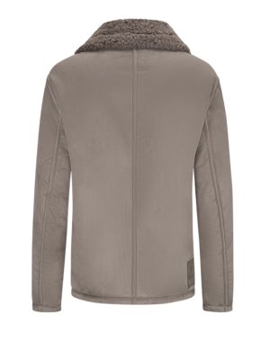 Blouson in weicher Veloursleder-Optik mit Teddyfell-Futter