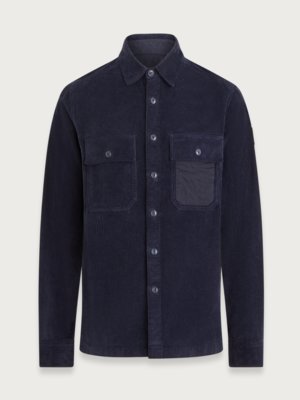 Overshirt in Cord-Qualität mit Logo-Aufnäher