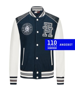 Empire State Collegejacke aus Canvas-Leder-Mix, Limited Edition for HIRMER