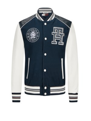 Empire State Collegejacke aus Canvas-Leder-Mix, Limited Edition for HIRMER