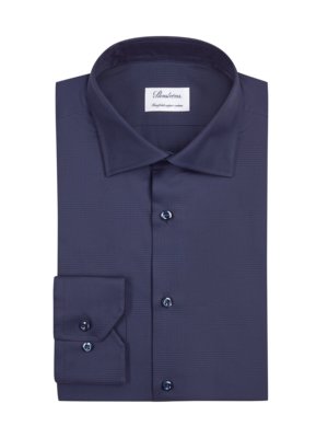 Twill-Hemd mit feinem Glencheck-Muster, Fitted Body