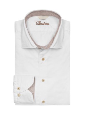 Hemd mit Ausputz in Twofold Super Cotton-Qualität, Slimline