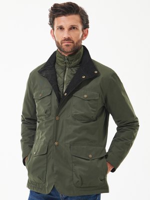 Fieldjacket mit Cord-Details und gesteppter Blende