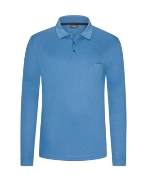 Langarm-Poloshirt in Piqué-Qualität mit Brusttasche, Easy Care