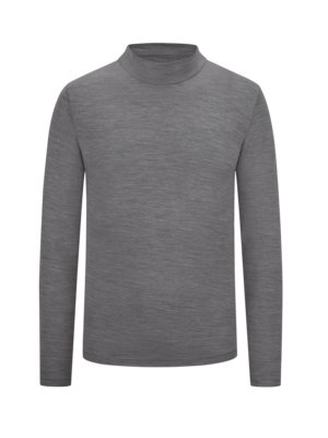 Longsleeve aus Merinowolle mit Turtleneck