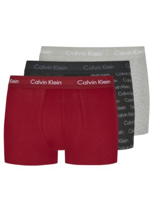 3er Pack Low Rise Trunks mit Label-Bund