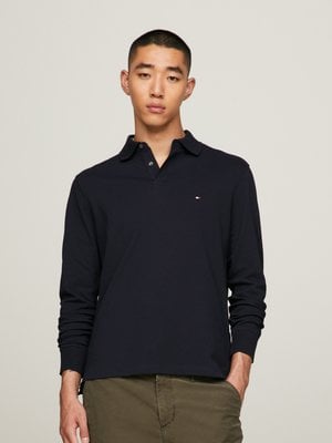 TH Flex Langarm-Poloshirt in Piqué-Qualität, Regular Fit