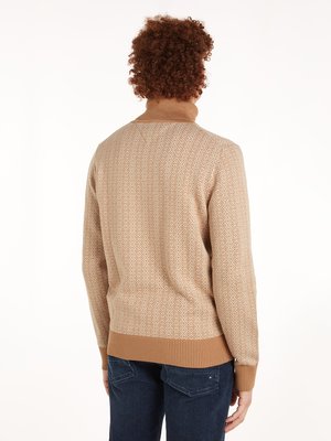 Rollkragenpullover mit Fairisle-Muster und Logo-Stickerei